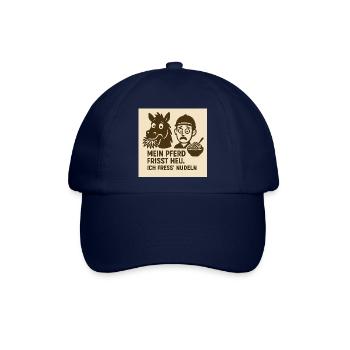 Pferd frisst Heu Nudeln - Baseballkappe - Blau/Blau - Vorne