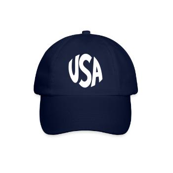 USA Großbuchstaben-Logo - Baseballkappe - Blau/Blau - Vorne