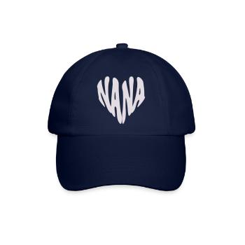 Nana – Kleines Herz-Grafik (Individuelle Farbe) - Baseballkappe - Blau/Blau - Vorne