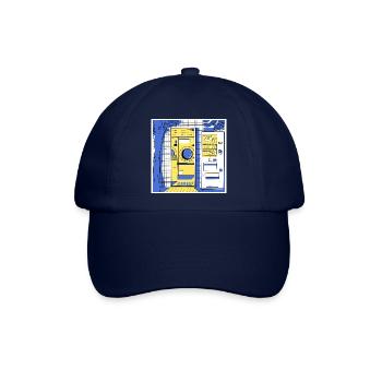 Japanischer städtischer Waschsalon nachts - Baseballkappe - Blau/Blau - Vorne