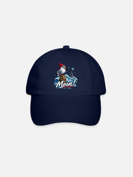 Moin! Küstenmorgen Möwe - Baseballkappe - Blau/Blau