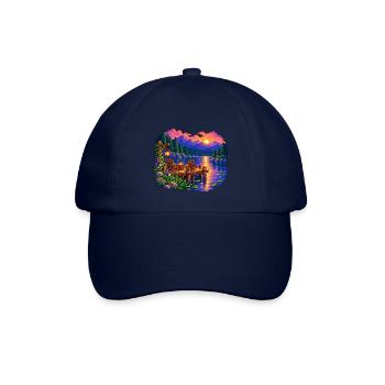 Waldsee Abend Dock - Baseballkappe - Blau/Blau - Vorne