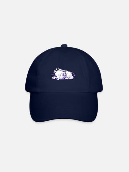 Schlafender Hund - Aufkleber - Baseballkappe - Blau/Blau