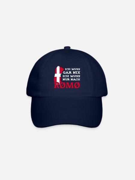 Römö # Rømø # Ich muss gar nix # Dänemark - Baseballkappe - Blau/Blau