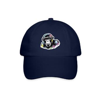 Affe Wasserfarben - Baseballkappe - Blau/Blau - Vorne