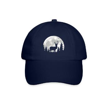 Hirsch Jagd Mondschein Rotwild Jäger Wald Natur - Baseballkappe - Blau/Blau - Vorne