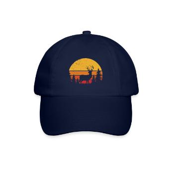 Hirsch Jagd Rotwild Jäger Wald Natur - Baseballkappe - Blau/Blau - Vorne