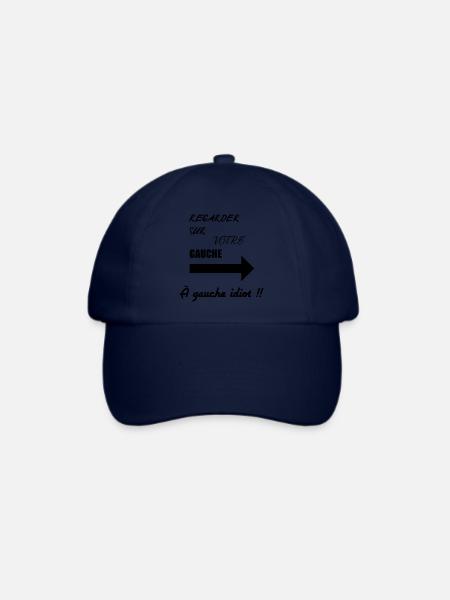 Schau auf dein linkes dummes linkes T-Shirt - Baseballkappe - Blau/Blau