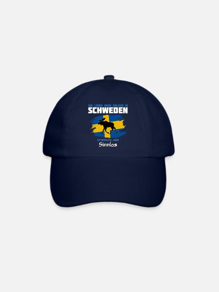 Schweden Meme Design mit Elchsilhouette - Baseballkappe - Blau/Blau