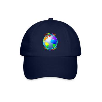 Weltkugel "For One World" - Regenbogenfarben - Baseballkappe - Blau/Blau - Vorne