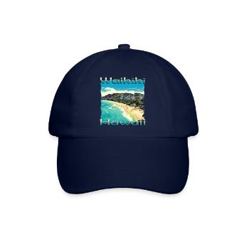 Hawaii Waikiki Beach O'ahu Honolulu Design - Baseballkappe - Blau/Blau - Vorne