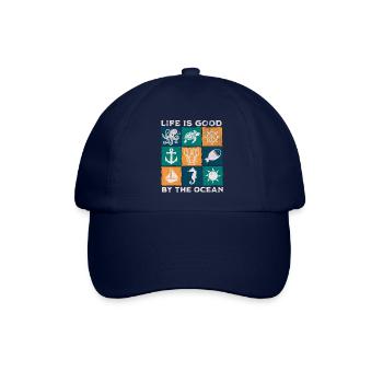 Das Leben am Meer ist gut - Baseballkappe - Blau/Blau - Vorne