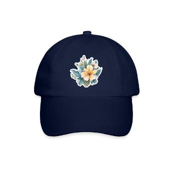 Gelbe Blume - Baseballkappe - Blau/Blau - Vorne