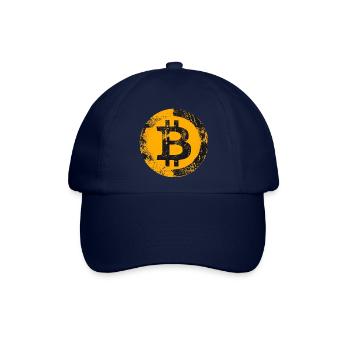 Bitcoin Grunge Digitales Gold - Baseballkappe - Blau/Blau - Vorne