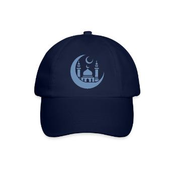 Moschee Silhouette mit Halbmond: Islamische Kunst - Baseballkappe - Blau/Blau - Vorne