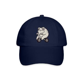 Frosch Kröte Unke Laufrad Dreirad Lustig Skurril - Baseballkappe - Blau/Blau - Vorne