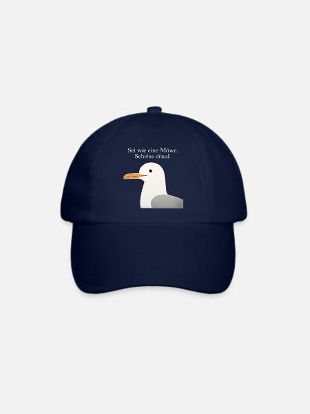 Möwe Spruch Lustig Sei wie eine Möwe Humor - Baseballkappe - Blau/Blau