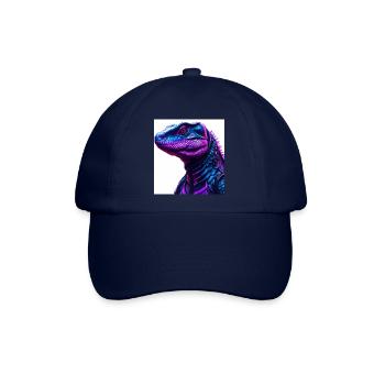 Futuristische Echse in Neonfarben - Baseballkappe - Blau/Blau - Vorne