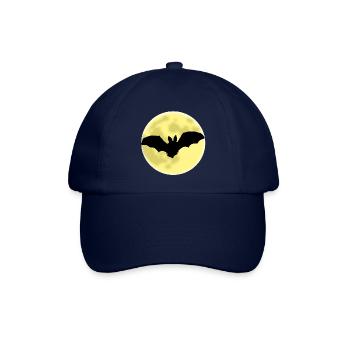 Fledermaus, Mond, Halloween, Dracula, Vampir, bat, - Baseballkappe - Blau/Blau - Vorne