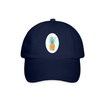 Ananas Zeichnung - Baseballkappe - Blau/Blau - Vorne