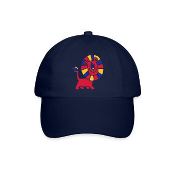 Schonender Trickfilm Löwe von Cheerful Madness!! - Baseballkappe - Blau/Blau - Vorne