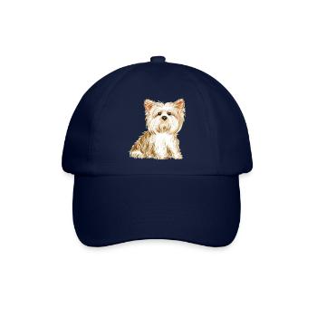 Yorkshire Terrier Hund - niedliches Hündchen - Baseballkappe - Blau/Blau - Vorne