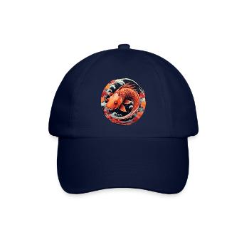 Herbstlicher Koi-Fisch bei Sonnenuntergang - Baseballkappe - Blau/Blau - Vorne