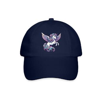 Engelsgleiten: Einhorn mit himmlischen Flügeln - Baseballkappe - Blau/Blau - Vorne
