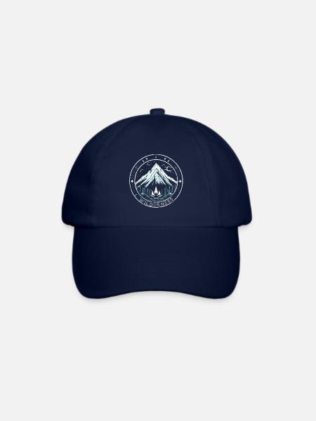 Cooles Wanderer Motiv mit Lagerfeuer - Wildnis - Baseballkappe - Blau/Blau