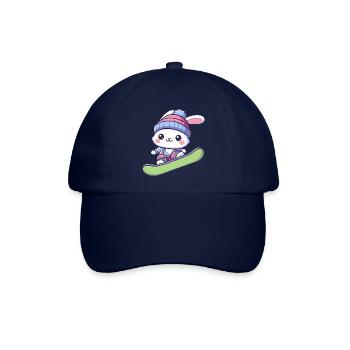 Schneehase Snowboarder Winterabenteuer Design - Baseballkappe - Blau/Blau - Vorne
