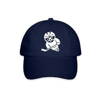 Eishockey Eule Silhouette Schneeeule Spieler - Baseballkappe - Blau/Blau - Vorne