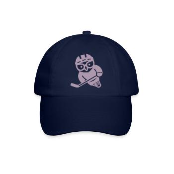 Eishockey Eule Silhouette Schneeeule Spieler - Baseballkappe - Blau/Blau - Vorne