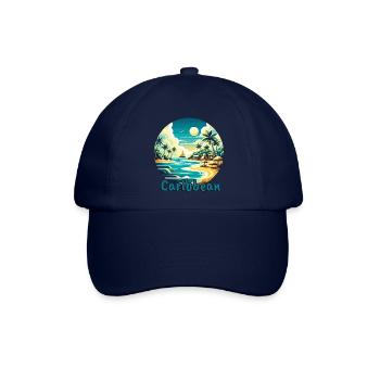 Karibik Urlaub Amerikanischer Strand - Baseballkappe - Blau/Blau - Vorne