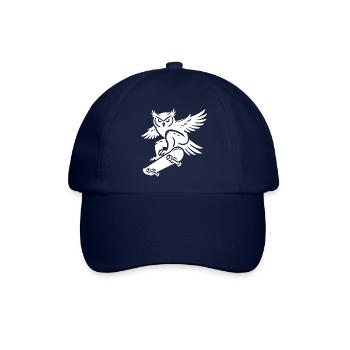 Schneeeule Skateboard Silhouette Minimalistischer - Baseballkappe - Blau/Blau - Vorne