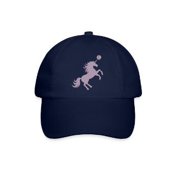 Einhorn Tennis Spieler Tennisball Silhouette - Baseballkappe - Blau/Blau - Vorne