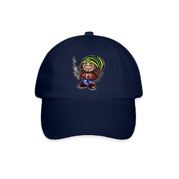 Dreadlock Smoker - Stoned man - High & Happy - Baseballkappe - Blau/Blau - Vorne