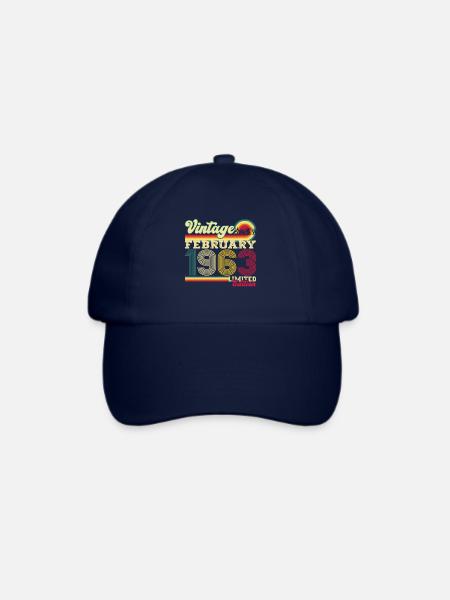 Jahrgang 1963 Februar 60. Geburtstag Geschenk Mann - Baseballkappe - Blau/Blau