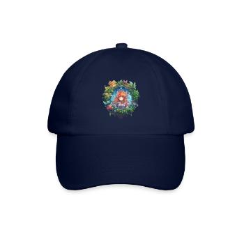 Süßes märchenhaftes Anime und Manga Mädchen - Baseballkappe - Blau/Blau - Vorne