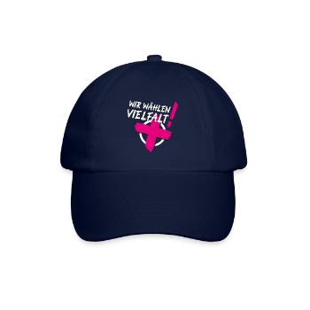 Wir wählen Vielfalt! (CSD-Design 2024) - Baseballkappe - Blau/Blau - Vorne
