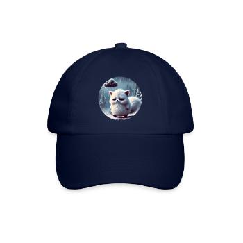 Trauriger Polarfuchs im eisigen Regen - Baseballkappe - Blau/Blau - Vorne