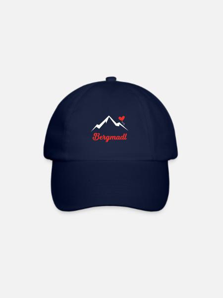 Bergmädl Liebe Herz Wandern Geschenk - Baseballkappe - Blau/Blau