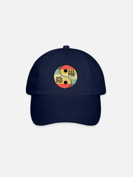 Yin und Yang mit Chinesischen Schriftzeichen - Baseballkappe - Blau/Blau