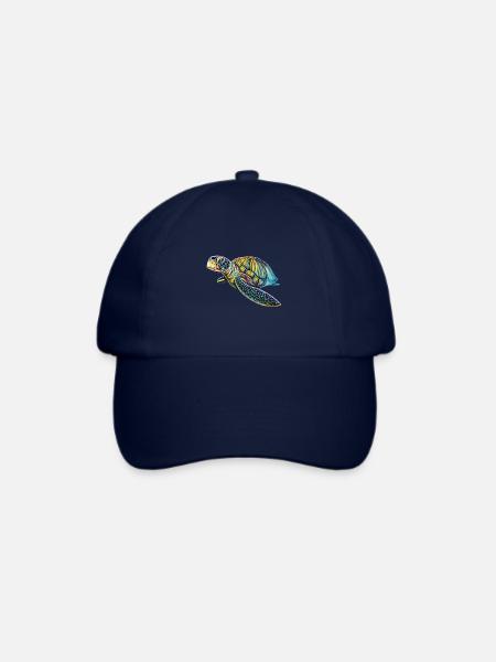 Meeresschildkröte - Baseballkappe - Blau/Blau