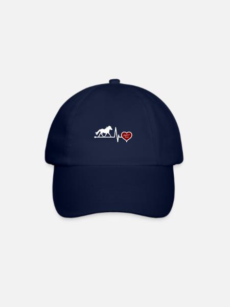 Shetland Pony Pferd Herzschlag für Pferdereiter - Baseballkappe - Blau/Blau