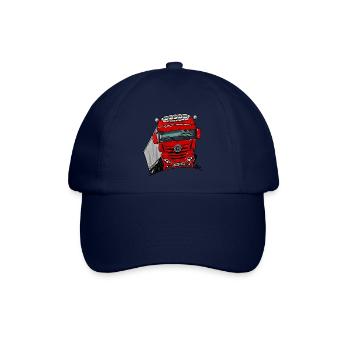 0807 M LKW rot Anhänger - Baseballkappe - Blau/Blau - Vorne