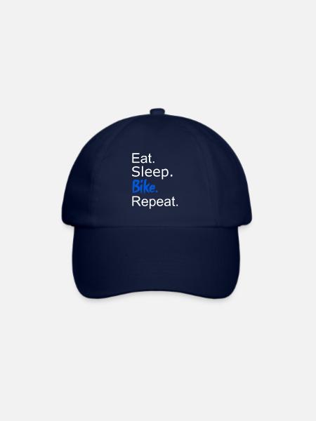 eat. sleep. bike. repeat. - Baseballkappe - Blau/Blau