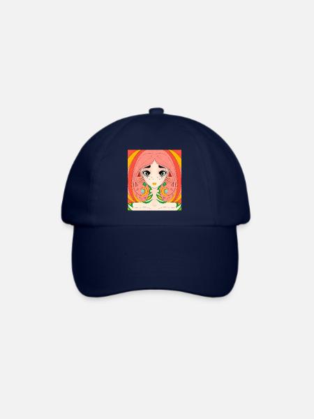 Redhead Anime Manga Girl - Baseballkappe - Blau/Blau