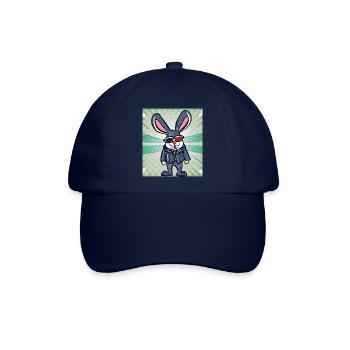 Komischer Hase - Baseballkappe - Blau/Blau - Vorne