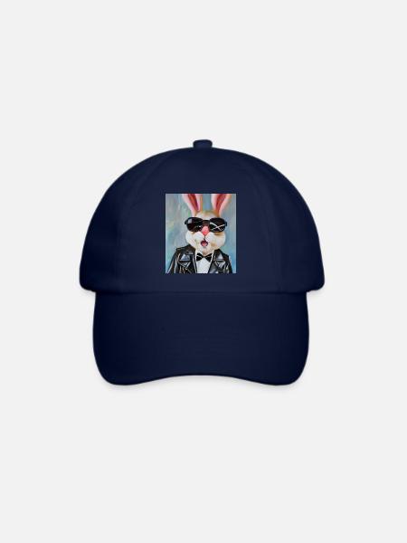 Stylischer Hase - Baseballkappe - Blau/Blau