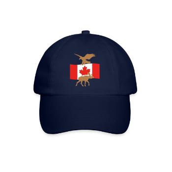 Kanada Flagge Elch Adler - Baseballkappe - Blau/Blau - Vorne